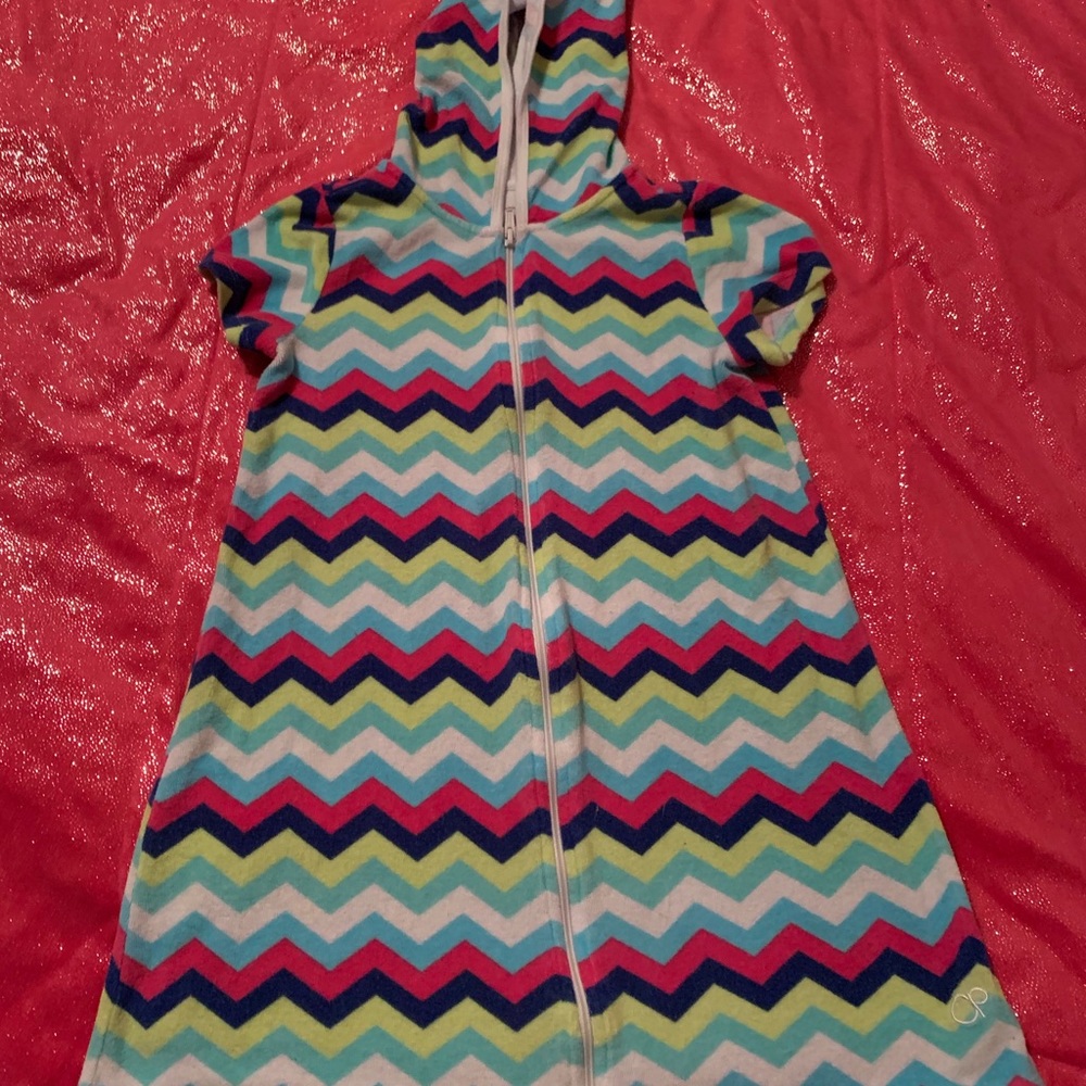 Girls OP Size L Coverup Colorful Zigzag Stripes